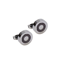 Silver Gun Metal Round Cufflinks-CL1830 - Bundle Bus