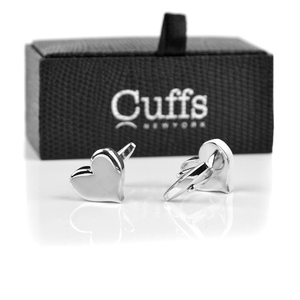 Silver Love Heart Novelty Cufflink NCL1708-1 - Bundle Bus