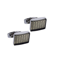 Silver Rectangle Geometric Cufflinks-CL1814 - Bundle Bus