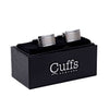 Silver Rectangle with Ridged Edge Cufflinks-CL1821 - Bundle Bus