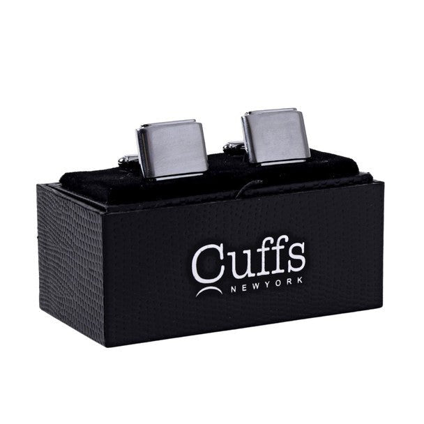 Silver Rectangle with Step Down Ridge Cufflinks-CL1832 - Bundle Bus