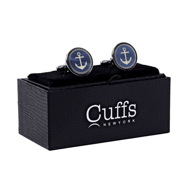 Silver Round Anchor Cufflinks-CL1812 - Bundle Bus