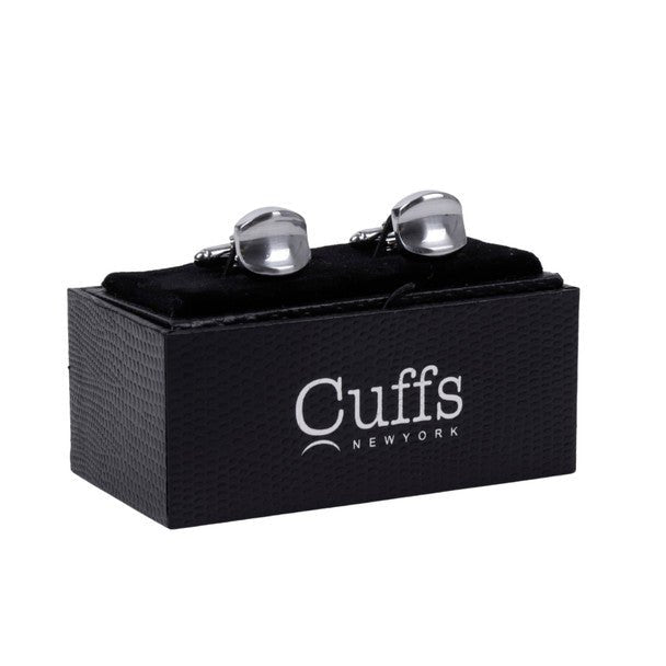 Silver Round Bent Cufflinks-CL1833 - Bundle Bus