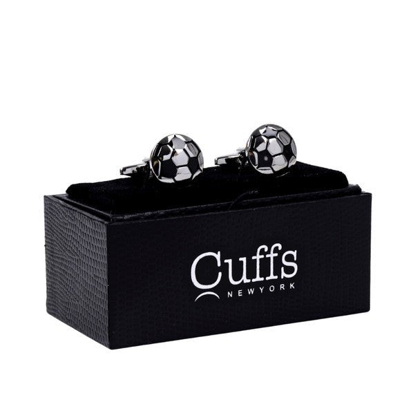 Silver Soccer Novelty Cufflinks-CL1840 - Bundle Bus