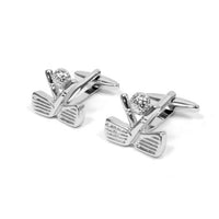 Silver-tone "Golf" Brass Novelty Cufflink - Bundle Bus