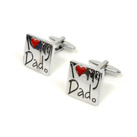 Silver-tone "I Love My Dad" Brass Novelty Cufflink - Bundle Bus