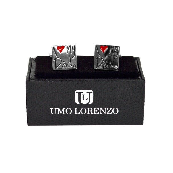 Silver-tone "I Love My Dad" Brass Novelty Cufflink - Bundle Bus