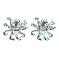 Silver-tone "Octopus" Brass Novelty Cufflink - Bundle Bus