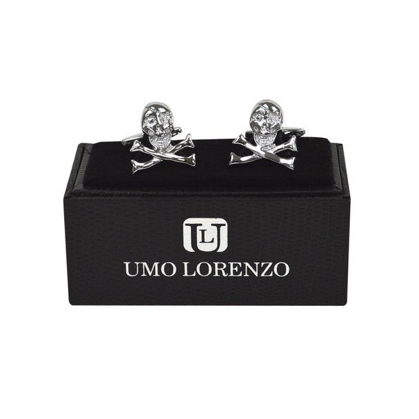 Silver-tone "Skull" Brass Novelty Cufflink - Bundle Bus