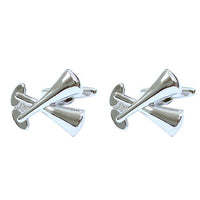 Silver-tone "Toasting Glass" Brass Novelty Cufflink - Bundle Bus