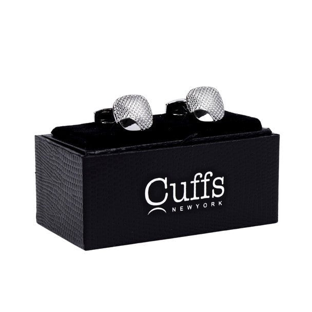 Silver Vintage Texture Square Cufflinks-CL1837 - Bundle Bus