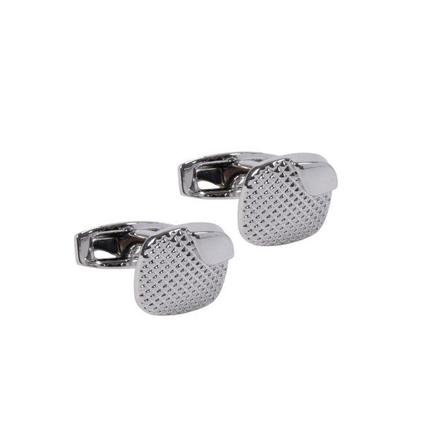 Silver Vintage Texture Square Cufflinks-CL1837 - Bundle Bus