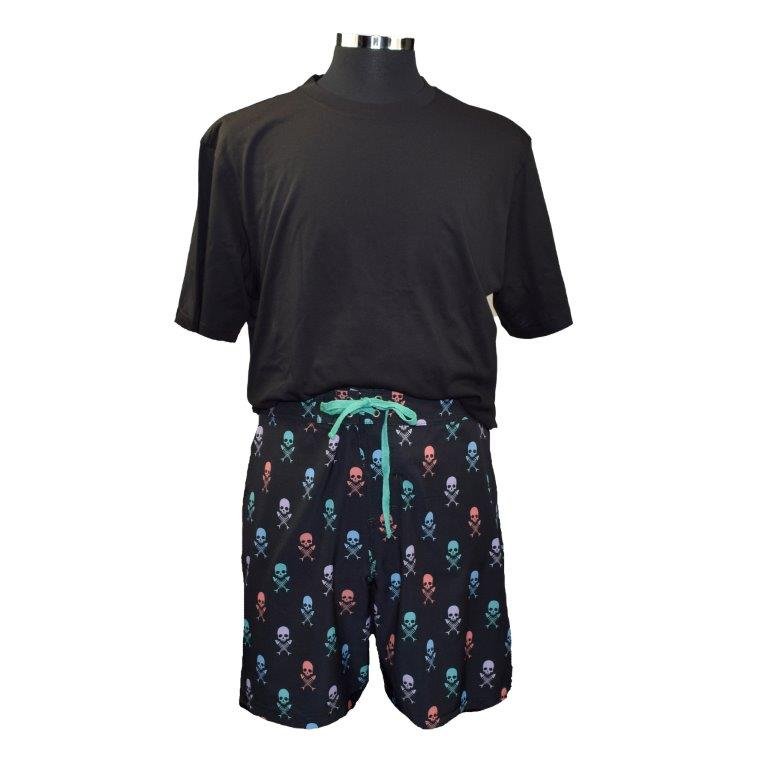 Skull & Fish Bones - Men's Printed Boardshort - Bundle Bus