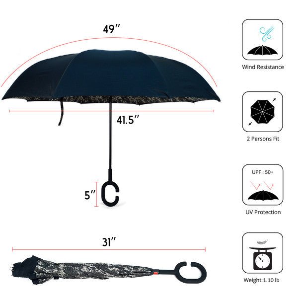 Snake print Double Layer Inverted Umbrella - UM5025 - Bundle Bus