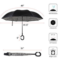 Snow Leopard Double Layer Inverted Umbrella- IUM18088-BK - Bundle Bus