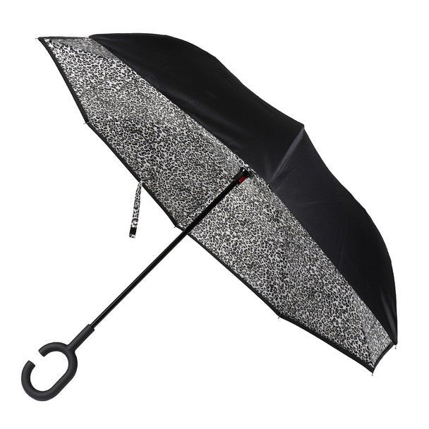 Snow Leopard Double Layer Inverted Umbrella- IUM18088-BK - Bundle Bus