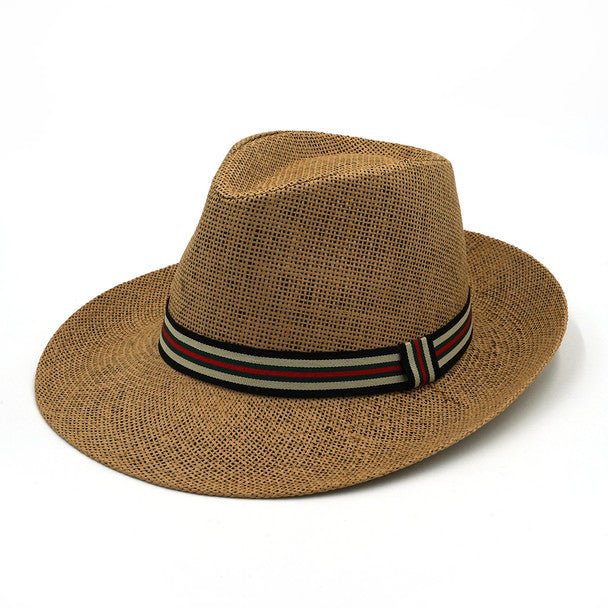 Spring/Summer Classic Woven Fashion Trilby Fedora Hat with Multi Color Band -FSS17127 - Bundle Bus