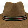 Spring/Summer Classic Woven Fashion Trilby Fedora Hat with Multi Color Band -FSS17127 - Bundle Bus