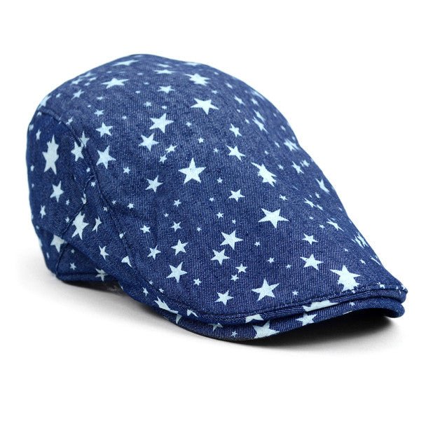 Spring/Summer Denim Star Print Casual Ivy Hat - ISS1814 - Bundle Bus