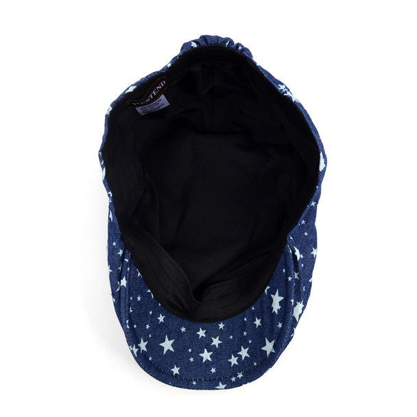 Spring/Summer Denim Star Print Casual Ivy Hat - ISS1814 - Bundle Bus