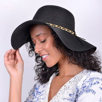 Spring/Summer Floppy Hat with Chain Detail -- LFH190104 - Bundle Bus