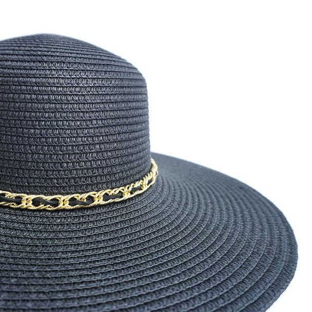 Spring/Summer Floppy Hat with Chain Detail -- LFH190104 - Bundle Bus