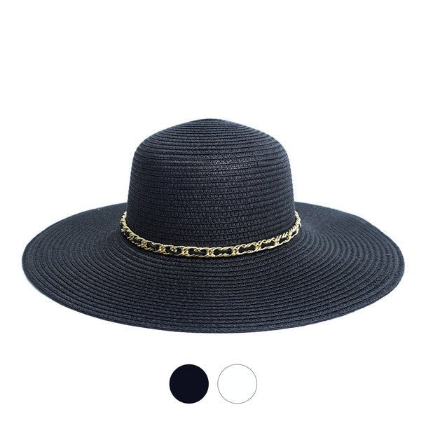 Spring/Summer Floppy Hat with Chain Detail -- LFH190104 - Bundle Bus