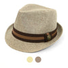 Spring/Summer Linen Weave Fashion Trilby Fedora with Two-Tone Band & Button- FSS17107 - Bundle Bus