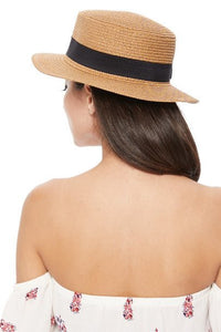 Spring/Summer Ribbon Round Flat Top Ladies' Hat - LFH190102 - Bundle Bus