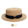 Spring/Summer Ribbon Round Flat Top Ladies' Hat - LFH190102 - Bundle Bus