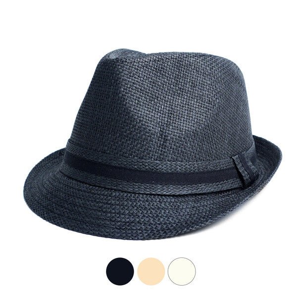 Spring/Summer Short Brim Banded Fedora Hat - H180604 - Bundle Bus