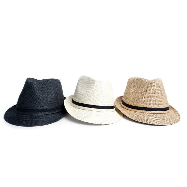 Spring/Summer Short Brim Banded Fedora Hat - H180604 - Bundle Bus