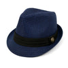 Spring/Summer Textured Pattern Fashion Trilby Fedora with Black Band & Button -FSS17101 - Bundle Bus