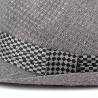 Spring/Summer Textured Pattern Fashion Trilby Fedora with Black Diamond Band -FSS17113 - Bundle Bus