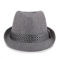 Spring/Summer Textured Pattern Fashion Trilby Fedora with Black Diamond Band -FSS17113 - Bundle Bus