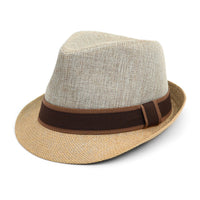 Spring/Summer Two-Tone Fashion Trilby Fedora with Brown Band- FSS17105 - Bundle Bus