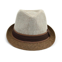 Spring/Summer Two-Tone Fashion Trilby Fedora with Brown Band- FSS17105 - Bundle Bus