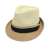 Spring/Summer Woven 2-Tone Fashion Fedora with Taupe & Black Band -FSS17122 - Bundle Bus