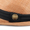 Spring/Summer Woven Fashion Fedora with Black Band & Button- FSS17106 - Bundle Bus