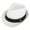 Spring/Summer Woven Fashion Fedora with Black Band & Button- FSS17106 - Bundle Bus