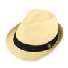 Spring/Summer Woven Fashion Fedora with Black Band & Button- FSS17106 - Bundle Bus