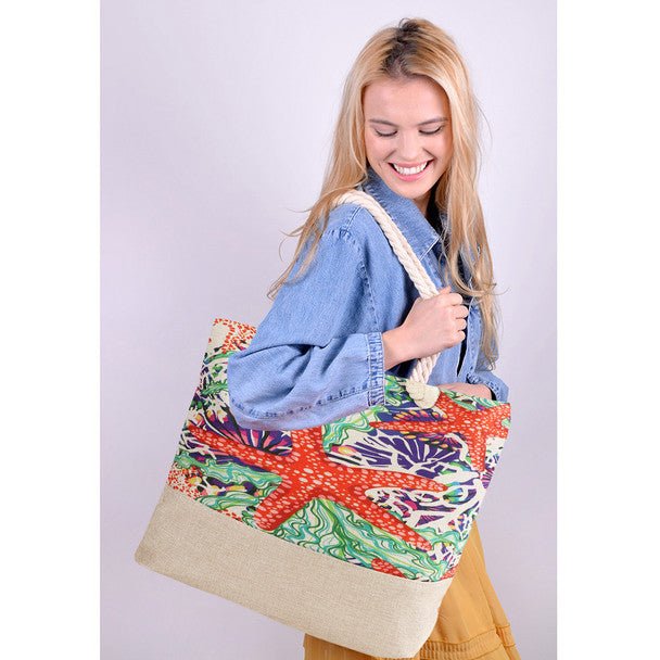 Starfish Beach Ladies Tote Bag - LTBG1222 - Bundle Bus