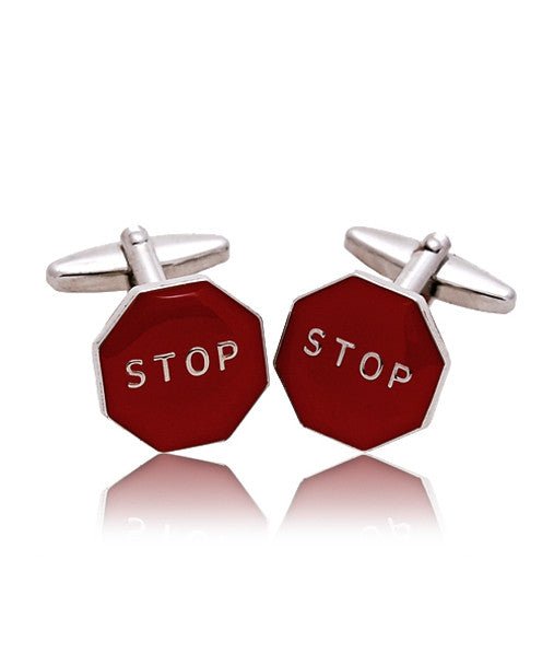 Stop Sign Novelty Cufflink NCL4504 - Bundle Bus