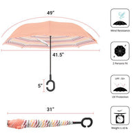 Stripe Reverse Open Inverted Umbrella- IUM18112-CRL - Bundle Bus