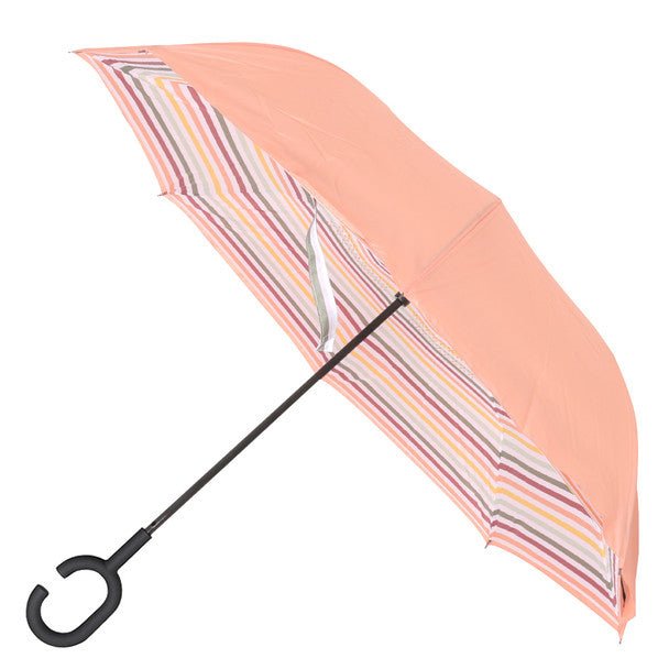 Stripe Reverse Open Inverted Umbrella- IUM18112-CRL - Bundle Bus