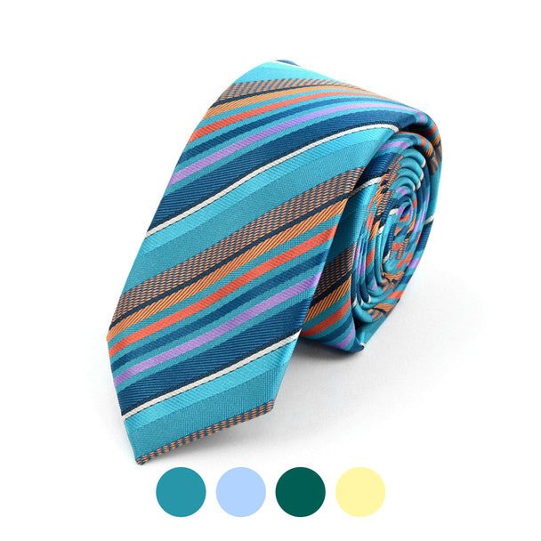 Striped Microfiber Poly Woven 2.25" Slim Tie - MPWS5921 - Bundle Bus