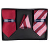 Striped & Solid Tie with Matching Hanky Box Set - THX12-BUR-1 - Bundle Bus