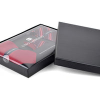 Striped & Solid Tie with Matching Hanky Box Set - THX12-BUR-2 - Bundle Bus