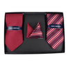 Striped & Solid Tie with Matching Hanky Box Set - THX12-BUR-2 - Bundle Bus