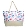 Summer Flamingo & Palm Leaves Rhinestone Ladies Tote Bag - LTBG1208 - Bundle Bus